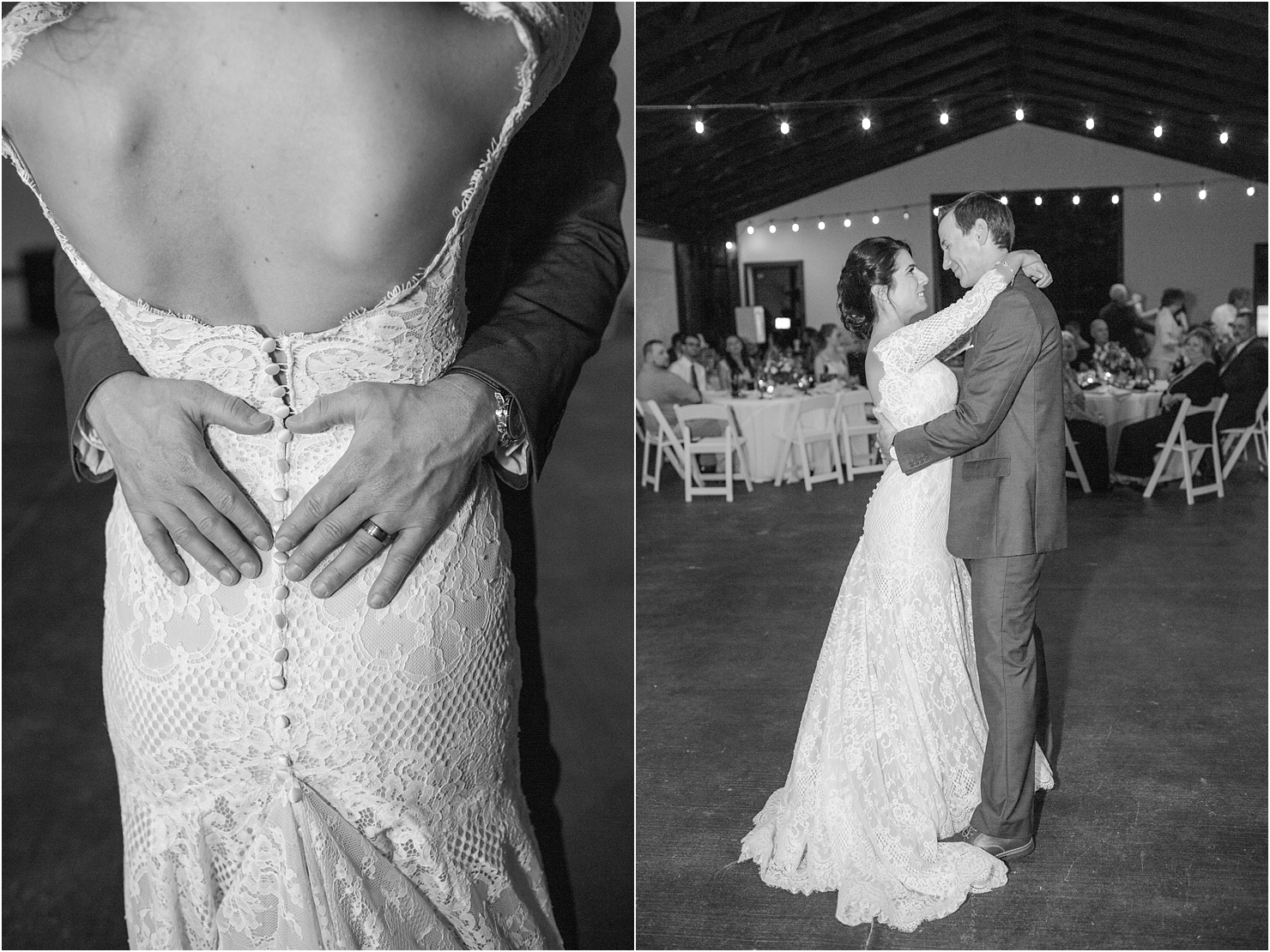 First Dance Bride and Groom Black and White Wedding Reception