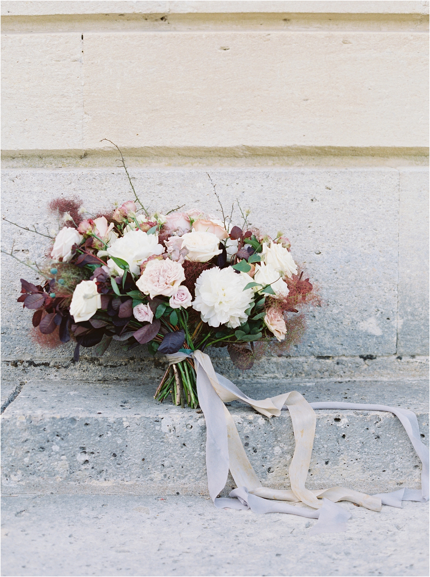 Mauve Wedding Bouquet Oleander Curated Silk Ribbon