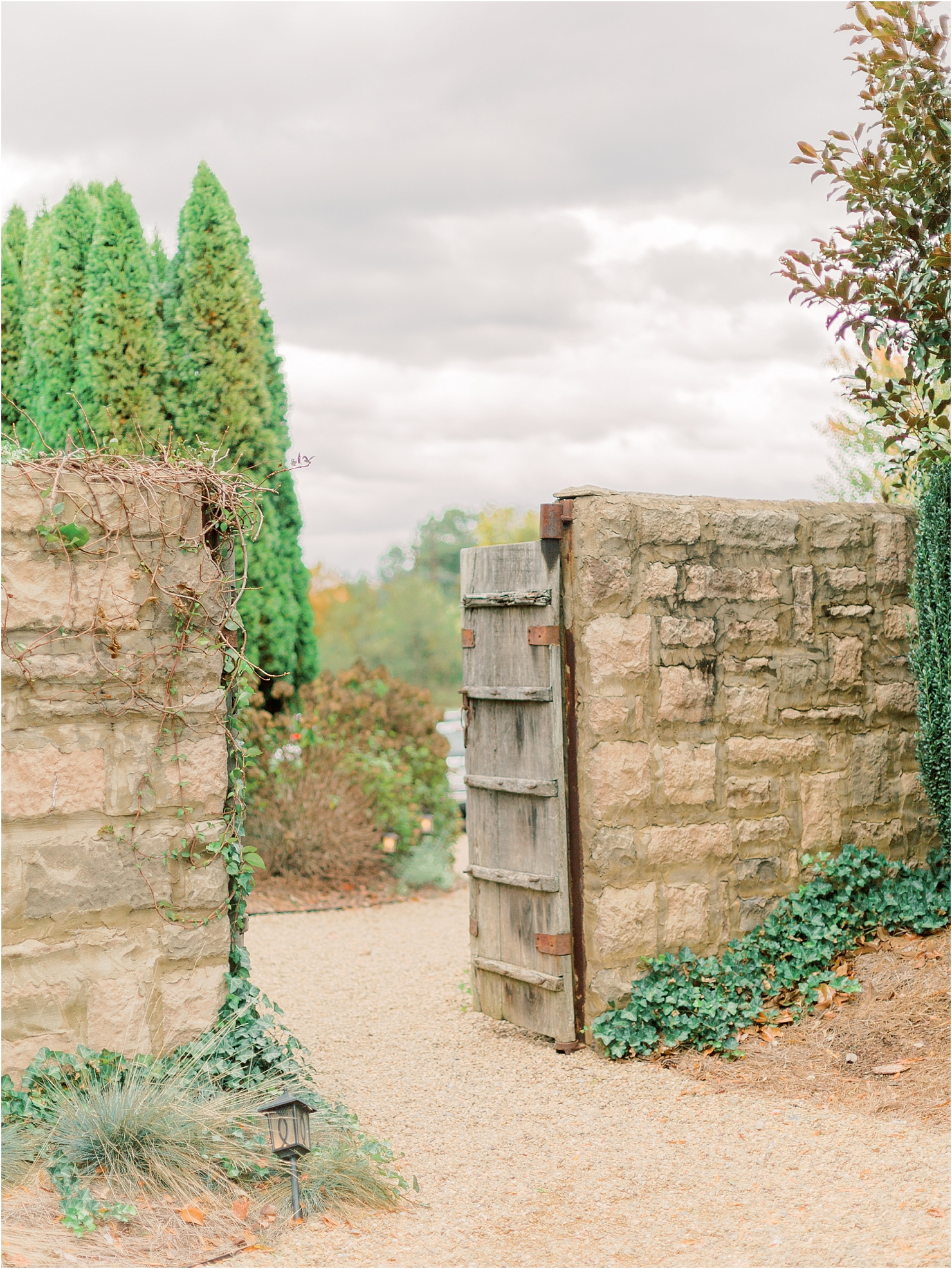 Courtyard Gate French Architecture Chateau Chateau Selah Madeline Trent Romantic Wedding Photographer