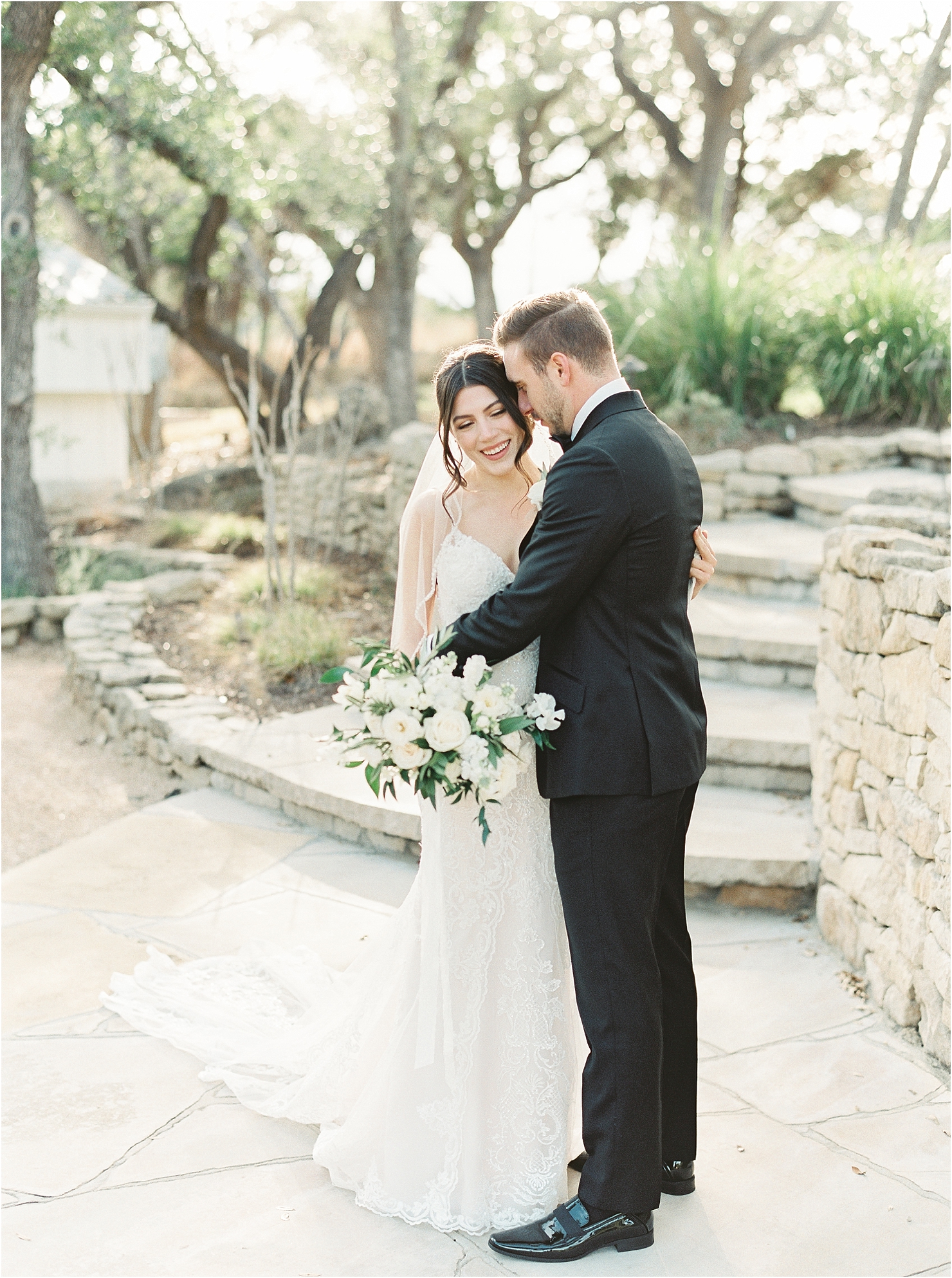 The Ivory Oak Wedding Photographer Austin Texas Romantic Film Beautiful Wedding Madeline Trent First Look Bride and Groom 